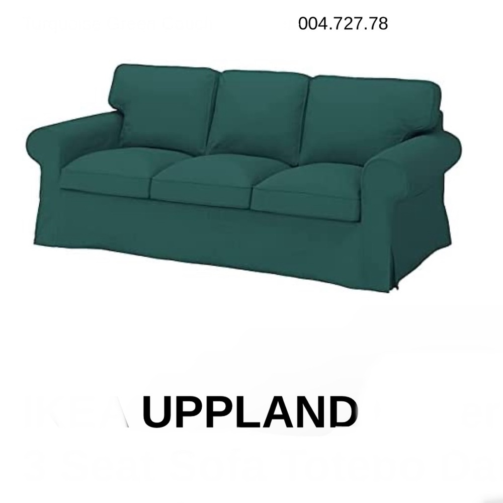 IKEA UPPLAND 004.727.78 Cover for 3 Seat Sofa Totebo Dark Turquoise Slipcover